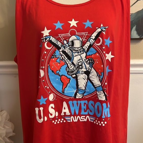 NASA Red White & Blue Tank Top SZ 3X - Picture 2 of 7